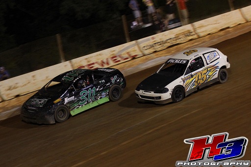 SCDRA front-wheel-drive cars racing on dirt