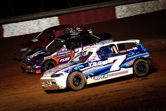 SCDRA front-wheel-drive cars racing on dirt