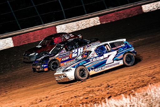 SCDRA front-wheel-drive cars racing on dirt