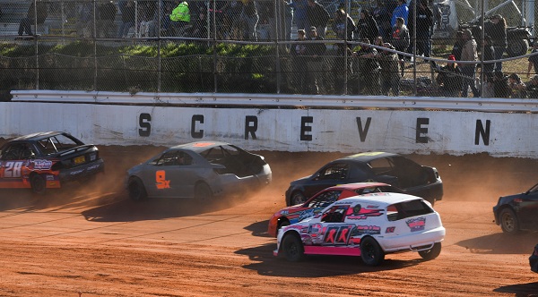 SCDRA front-wheel-drive cars racing on dirt