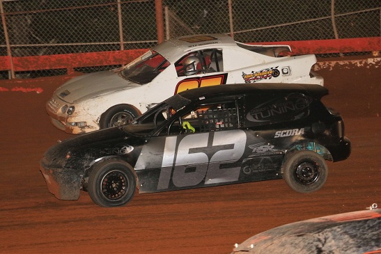 SCDRA front-wheel-drive cars racing on dirt