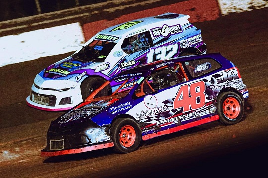 SCDRA front-wheel-drive cars racing on dirt